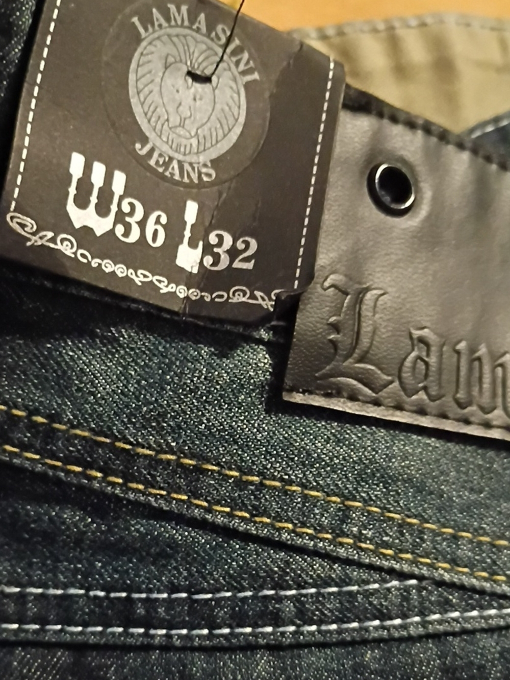 Lamasini Men’s Dark Blue Denim Jeans - Classic Five-Pocket Fit